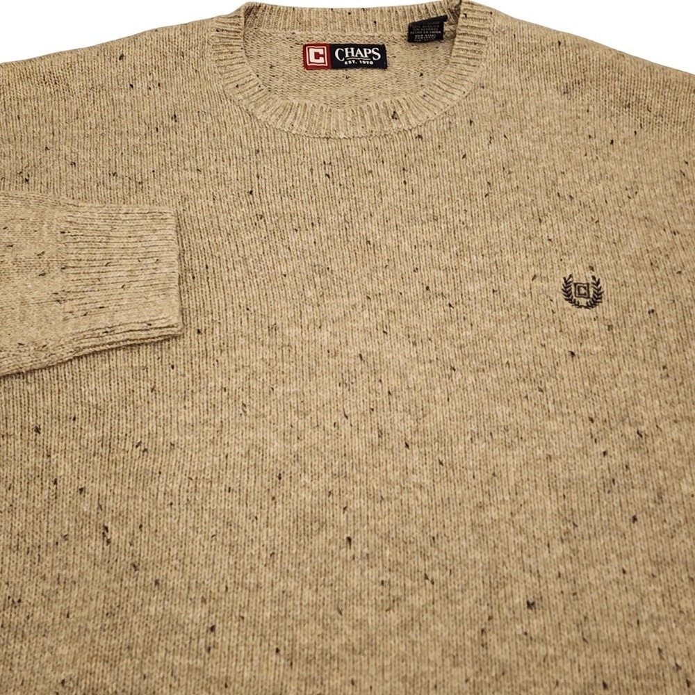 Ralph Lauren‎ Chaps Gray Black Speckled Long Sleeve Crew Neck Pullover Men's XL